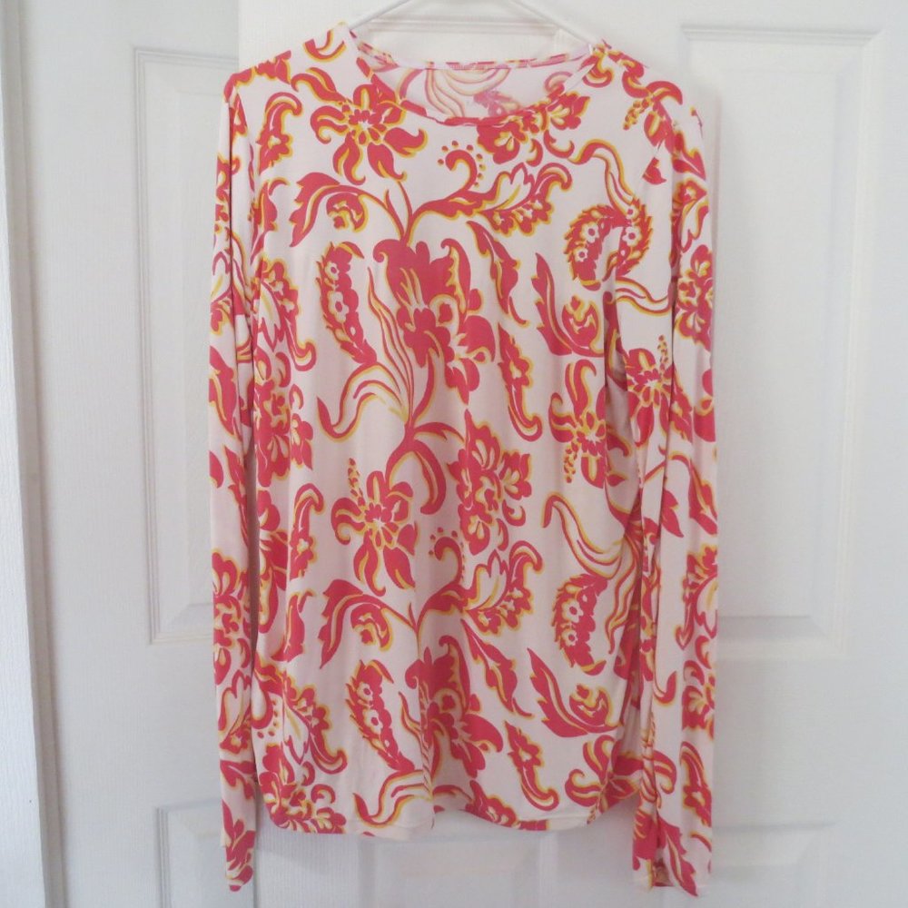 Soft Lands' End Floral Print Long Sleeve Top